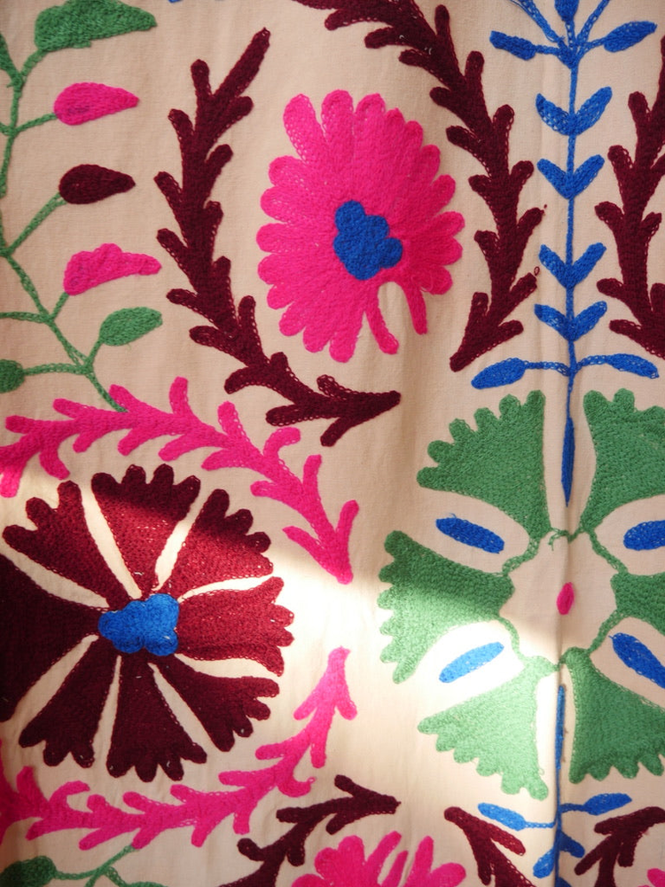 Suzanis are hand stitched