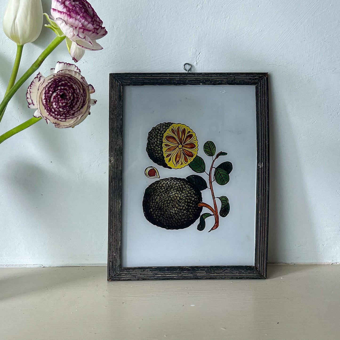 INDIAN-GLASS-REVERSE-PAINTING-HAND-PAINTED-ART-PICTURE-CITRUS-FRUIT