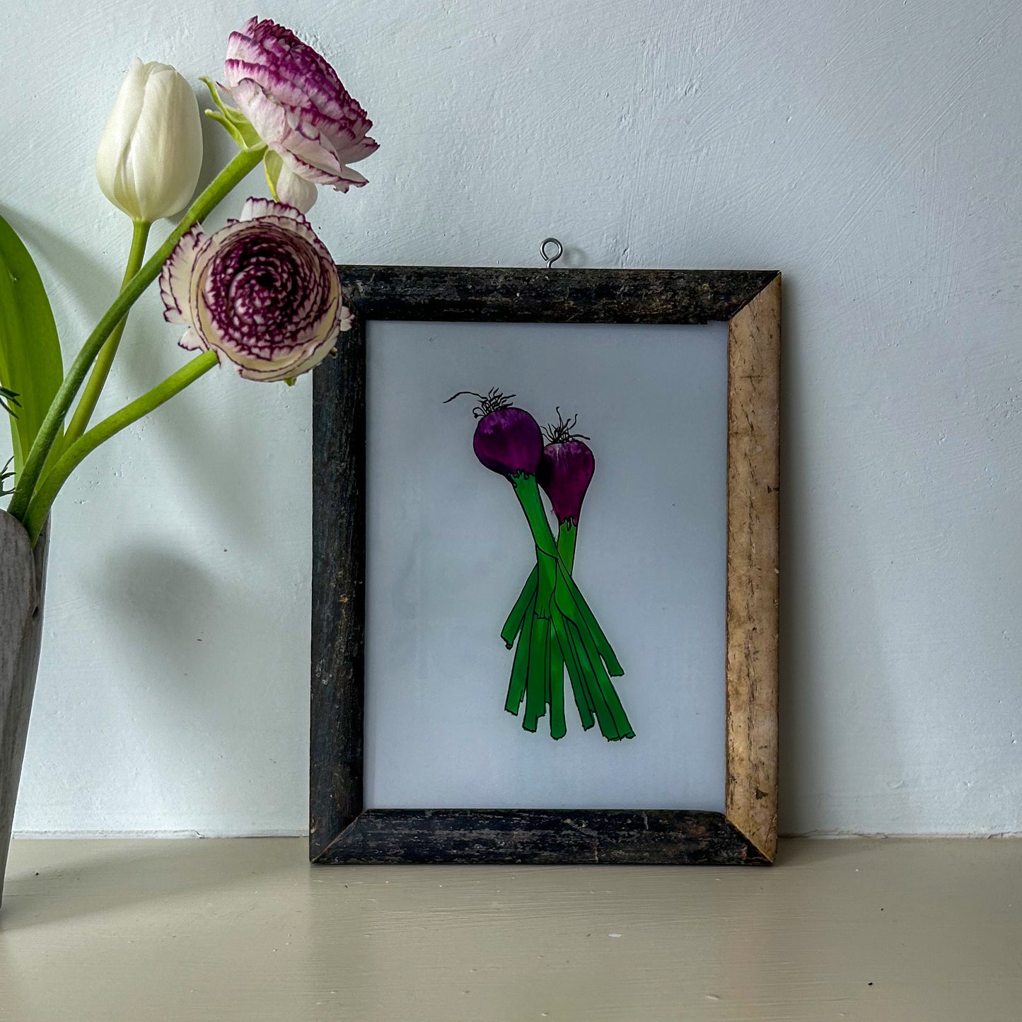 INDIAN-GLASS-REVERSE-PAINTING-HAND-PAINTED-ART-PICTURE-ONIONS