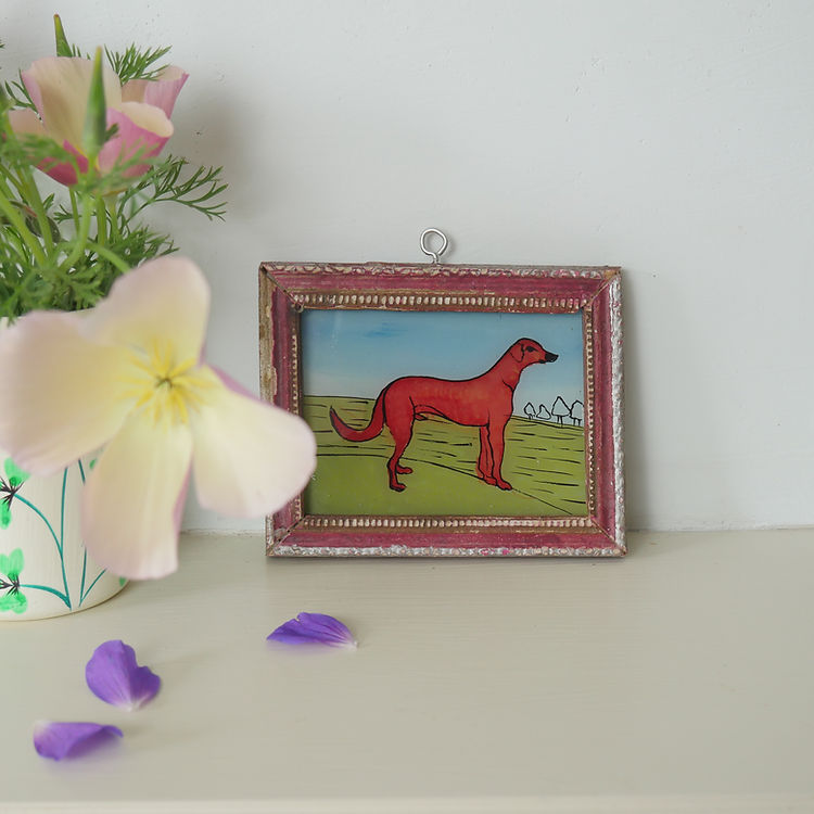 DOG 2 Indian glass painting