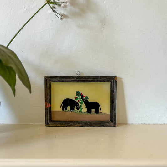 PAIR OF ELEPHANTS 4 Indian glass painting