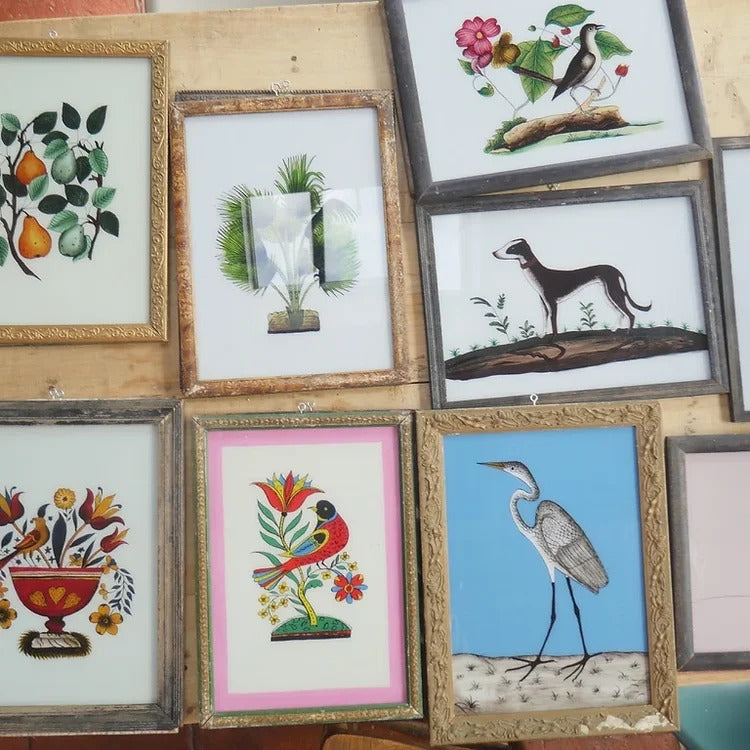 PRETTY BIRD Indian glass painting