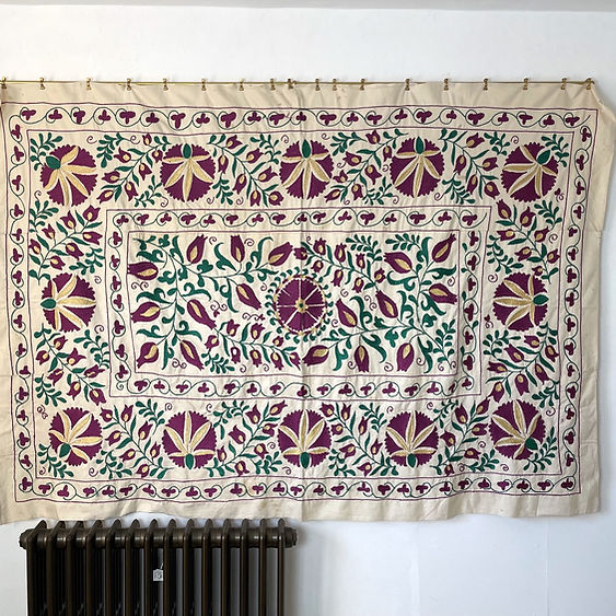 PURPLE, EMERALD AND GOLD vintage suzani