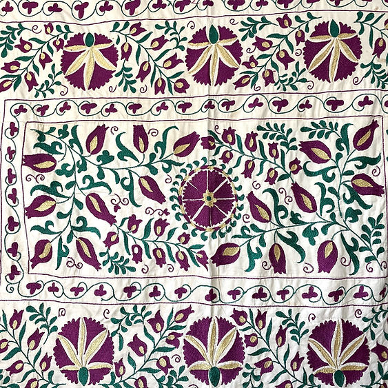 PURPLE, EMERALD AND GOLD vintage suzani