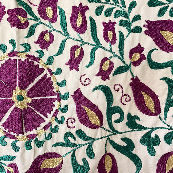 PURPLE, EMERALD AND GOLD vintage suzani