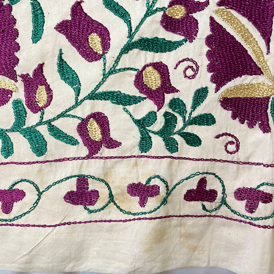 PURPLE, EMERALD AND GOLD vintage suzani