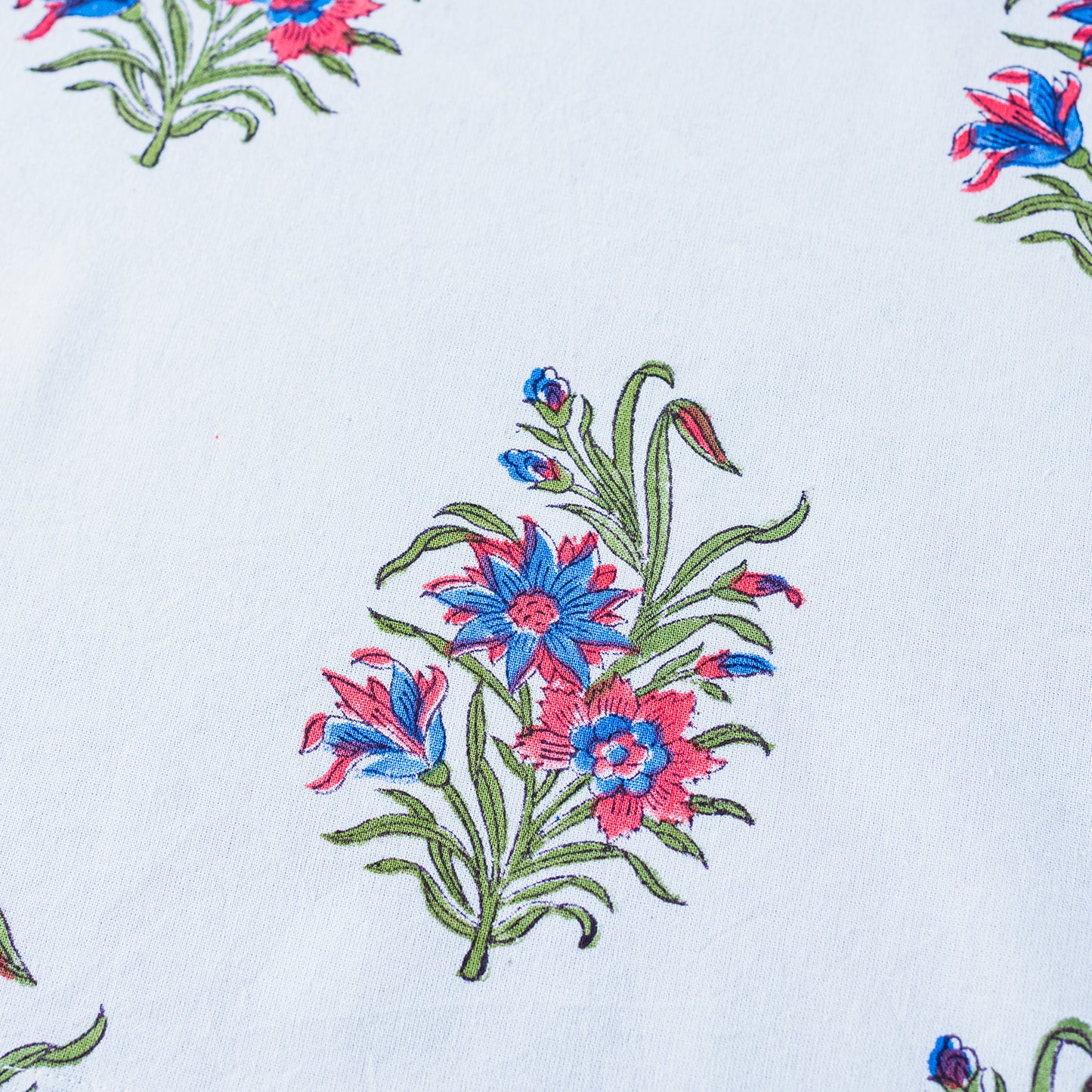 Floral embroidery pattern on a white background. block-printed-set-of-4-napkins-FLORAL-WILDFLOWER