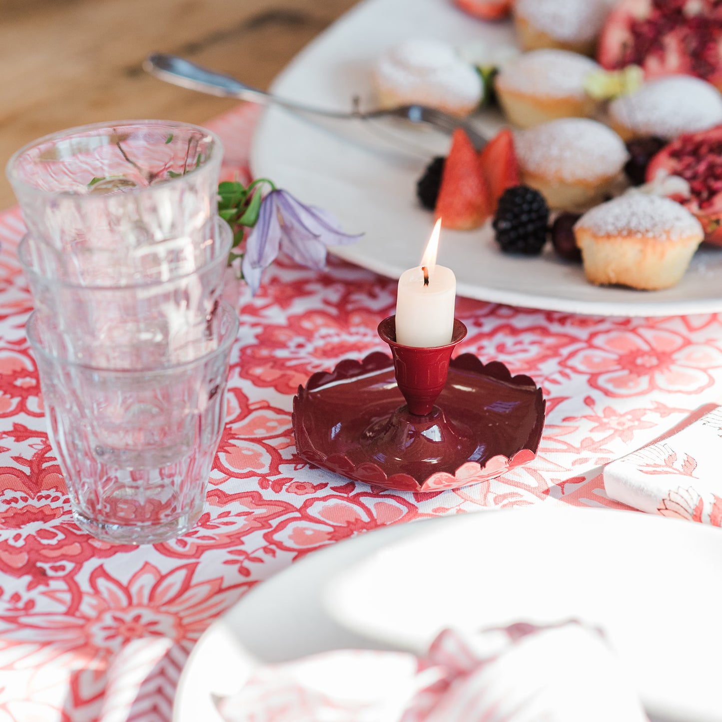 constance-and-denny-candle-holder-berry-scalloped-edge-metal-pretty-berry-emerald-blush-3-colours-tablescape