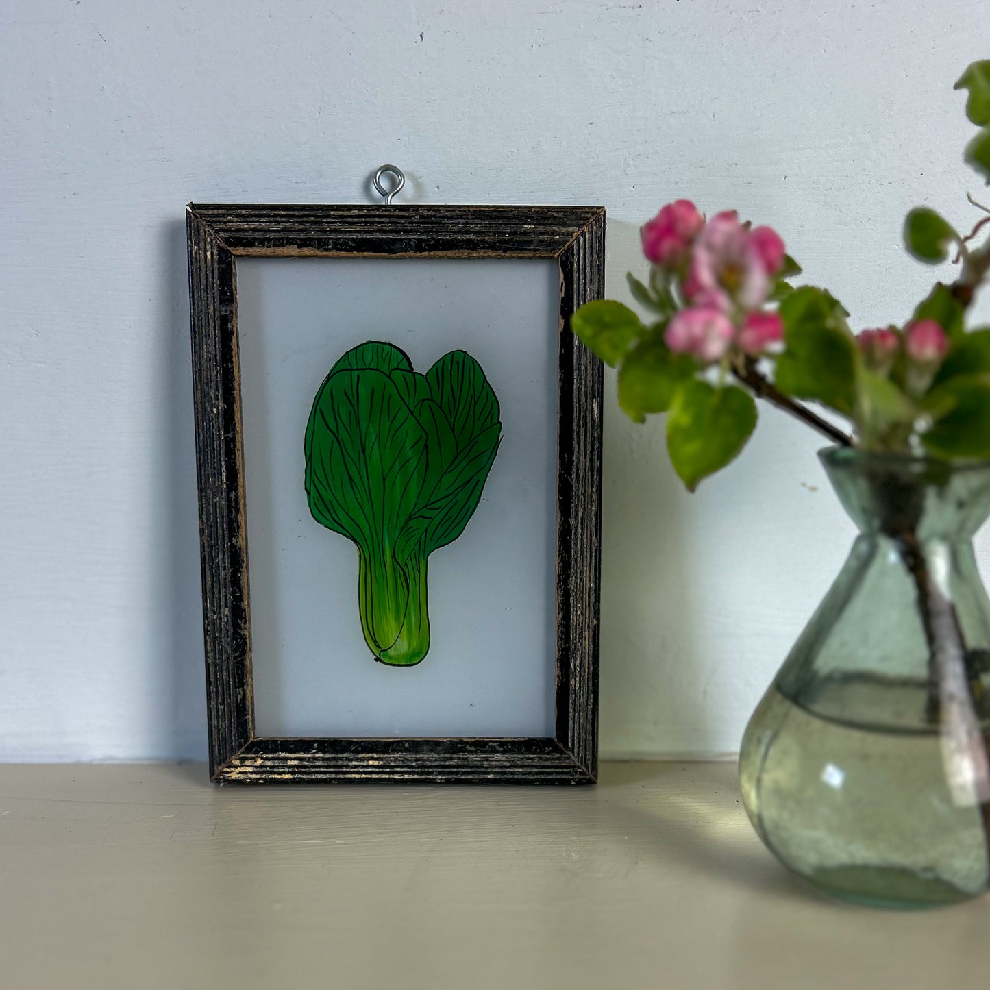 constance-and-denny-indian-reverse-glass-painting-boxed-packaging-hand-painted-artisan-art-individual-botanical-pak-choi-small