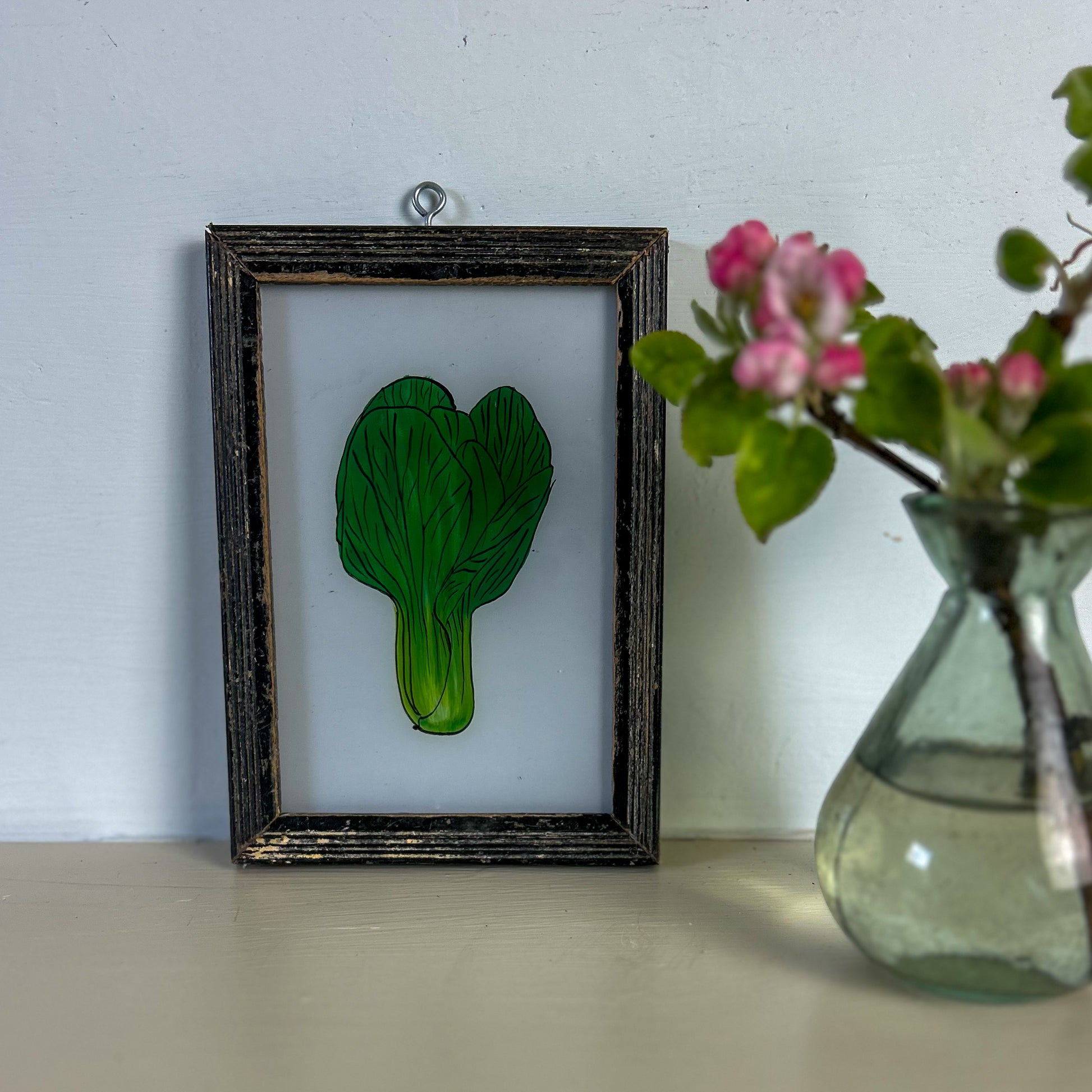 constance-and-denny-indian-reverse-glass-painting-boxed-packaging-hand-painted-artisan-art-individual-botanical-pak-choi-small