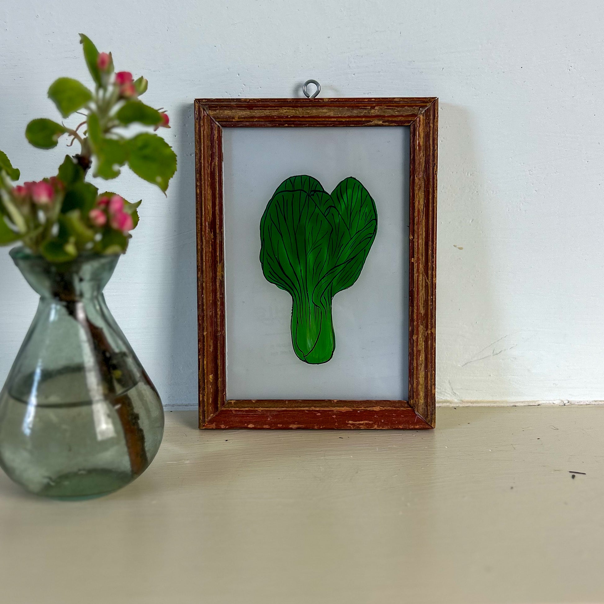 constance-and-denny-indian-reverse-glass-painting-boxed-packaging-hand-painted-artisan-art-individual-botanical-pak-choi-small