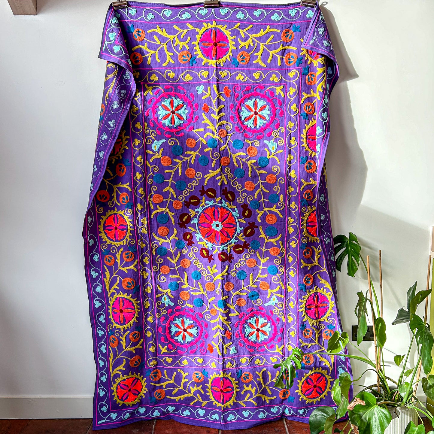 suzani-stitched-wall-hanging-bedspread-purple-traditional-colours