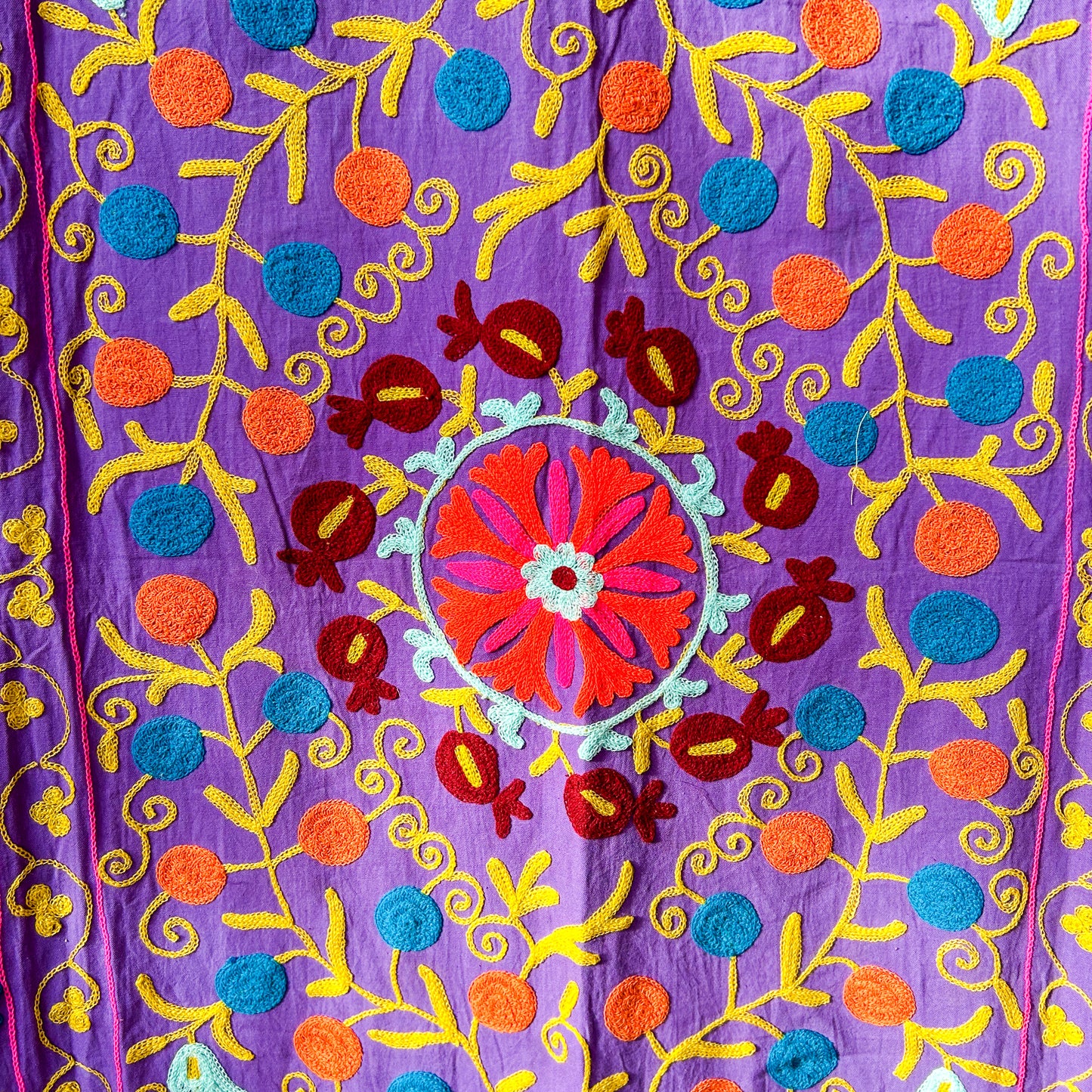 suzani-stitched-wall-hanging-bedspread-purple-traditional-colours-detail