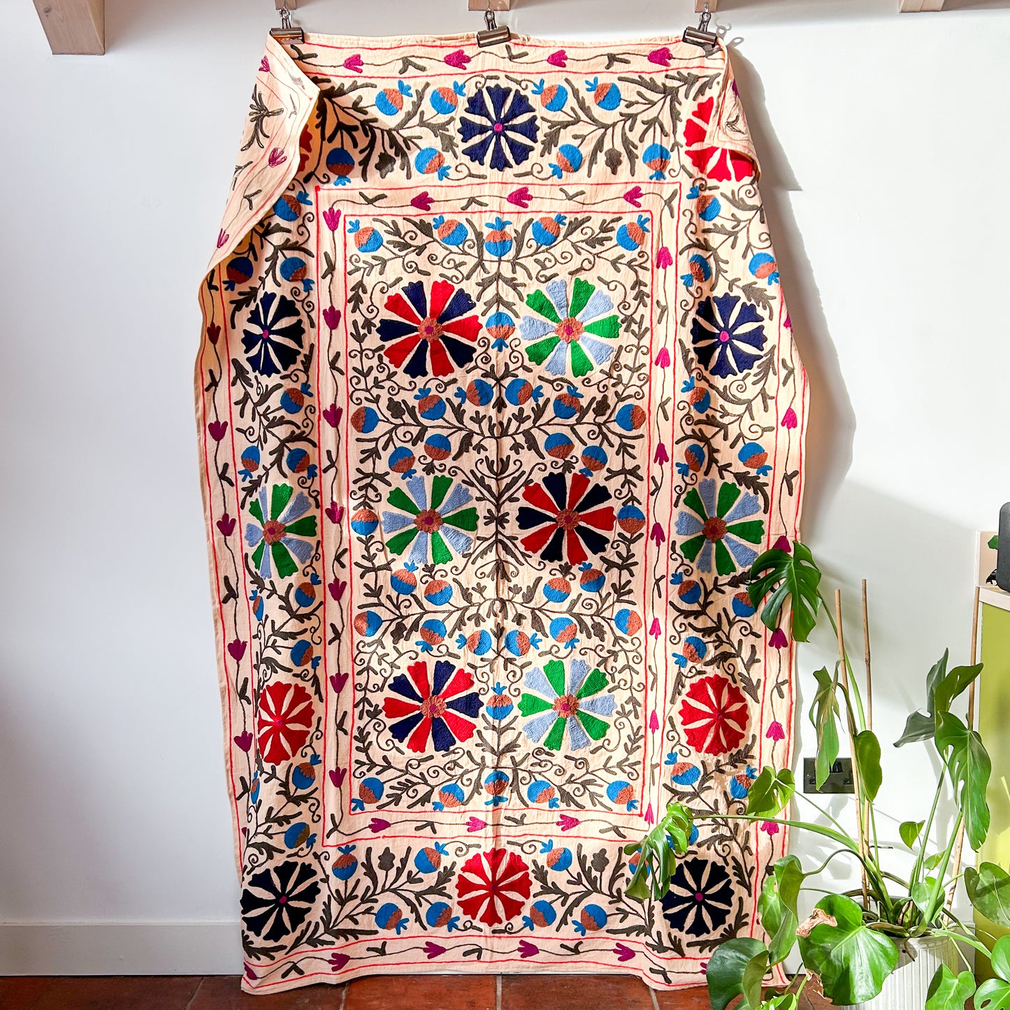 suzani-stitched-wall-hanging-bedspread-peach-traditional-colours