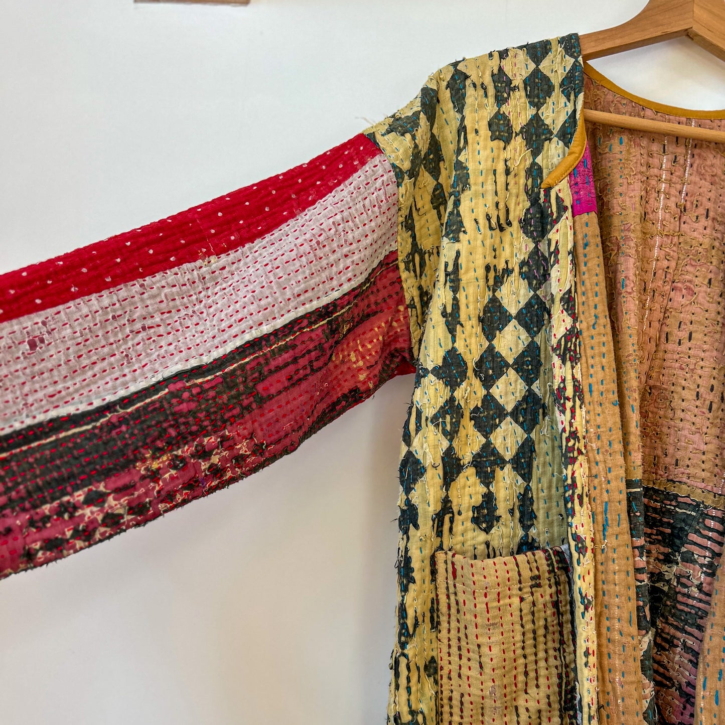 vintage-kantha-jacket -21-front-colourful-sleeve-detail