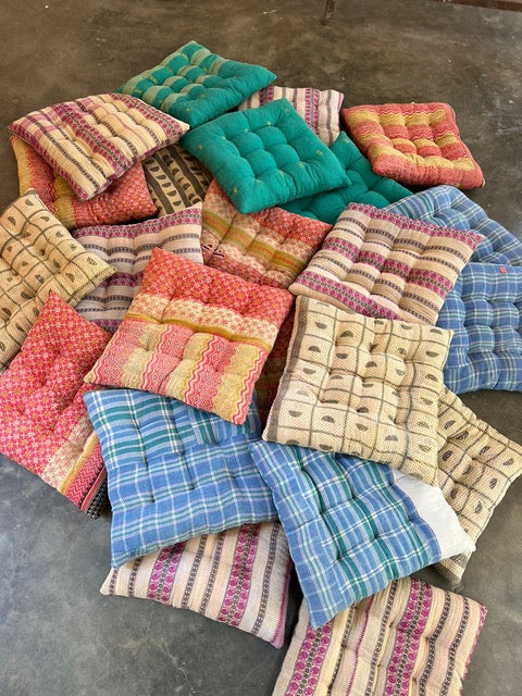 kantha seat pads / covers