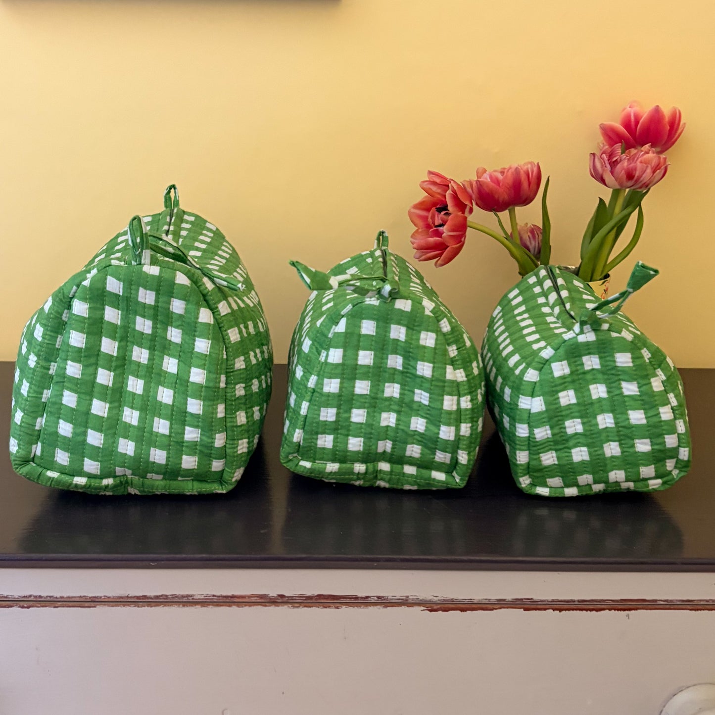 EMERALD CHECK cosmetic bag