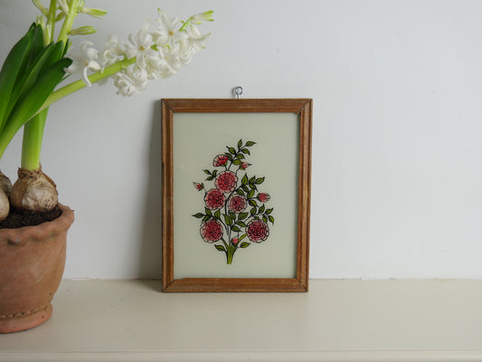 FORMAL CARNATIONS Indian glass painting