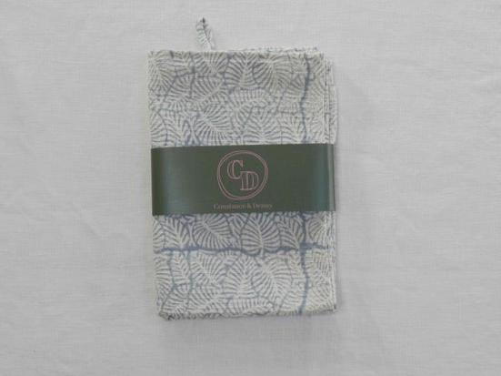 LEAF BLUE tea towel