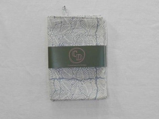 LEAF BLUE tea towel