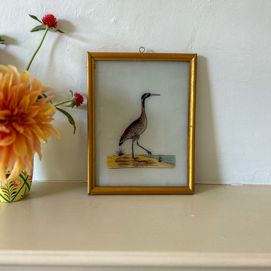TALL BIRD Indian glass painting