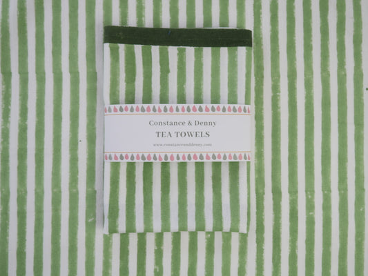 PRE ORDER STRIPE GREEN tea towel