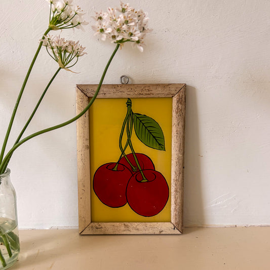 BIG CHERRIES INDIAN GLASS PAINTINGS