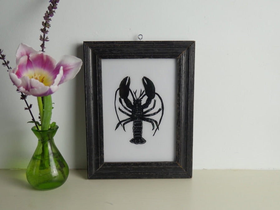 BLACK LOBSTER 
indian paintings
glass painting
hand painted