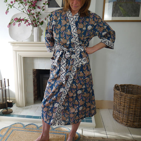 BLUE FLORAL robe