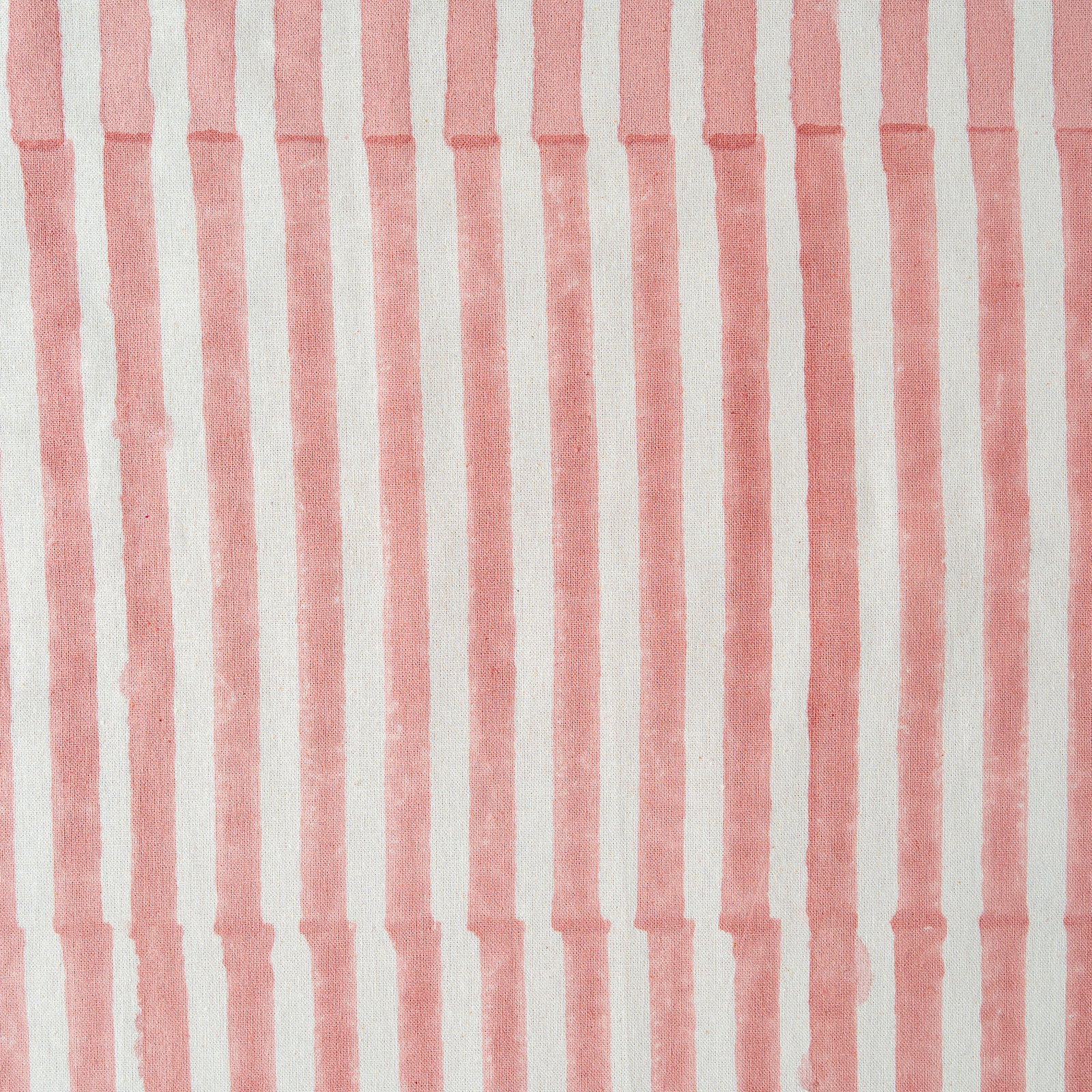 Fabric with pink and white vertical stripes
