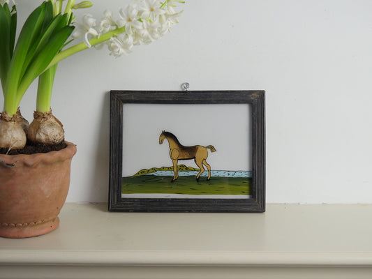 reverse painting
hand painted
glass painting
BROWN HORSE