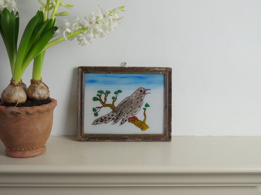 reverse painting
hand painted
glass painting
CALLING BIRD 