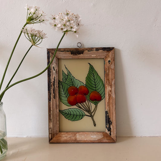 CHERRIES INDIAN GLASS PAINTING