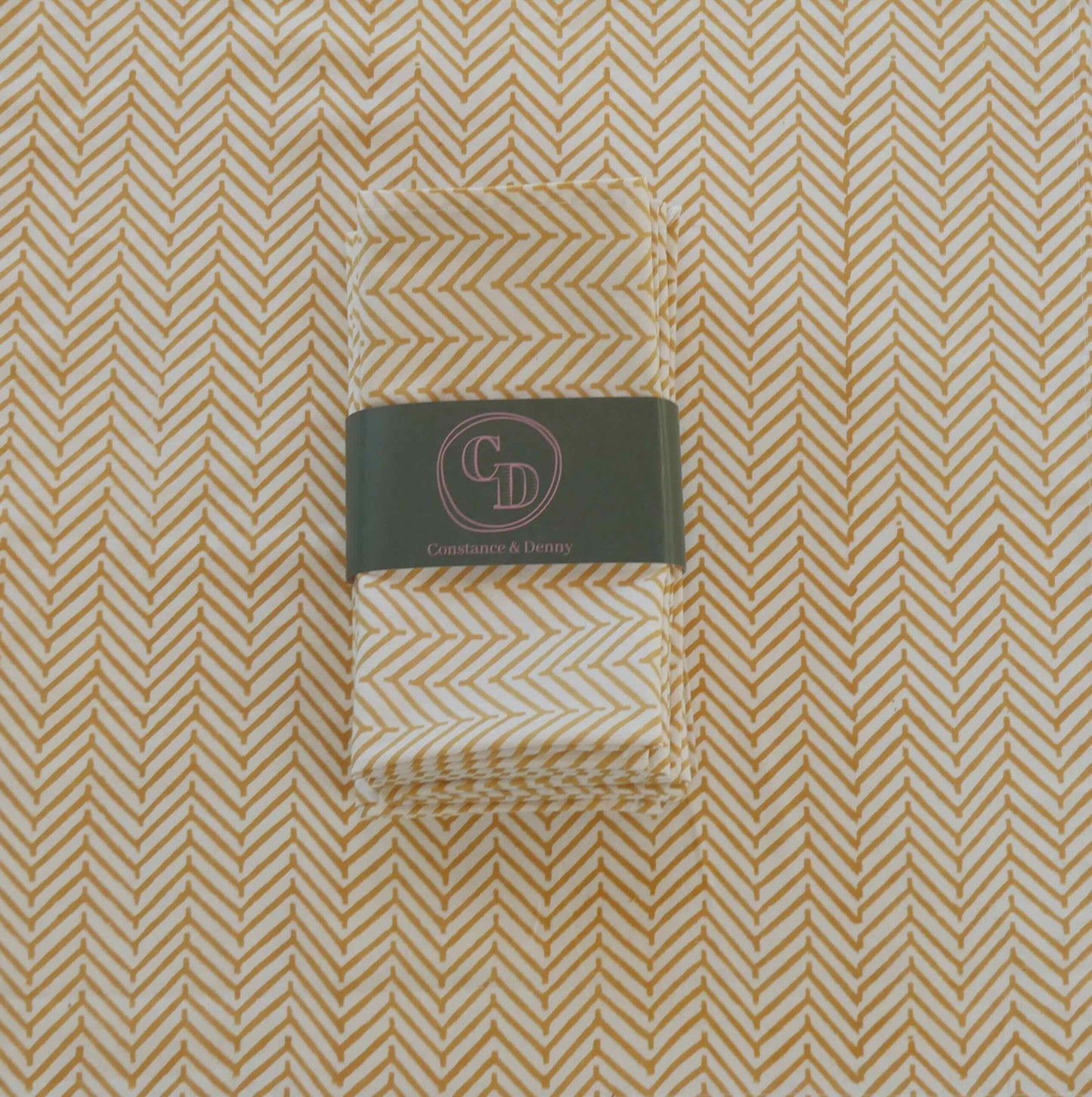 CHEVRON APRICOT NECTAR set of 6 cotton napkins