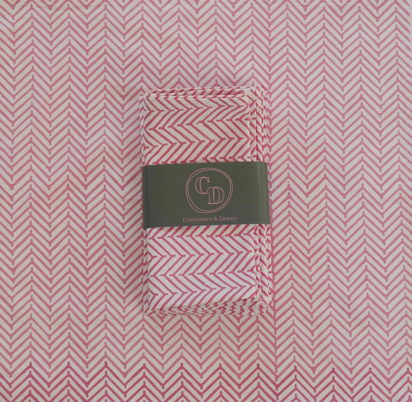 CHEVRON BERGONIA set of 6 cotton napkins