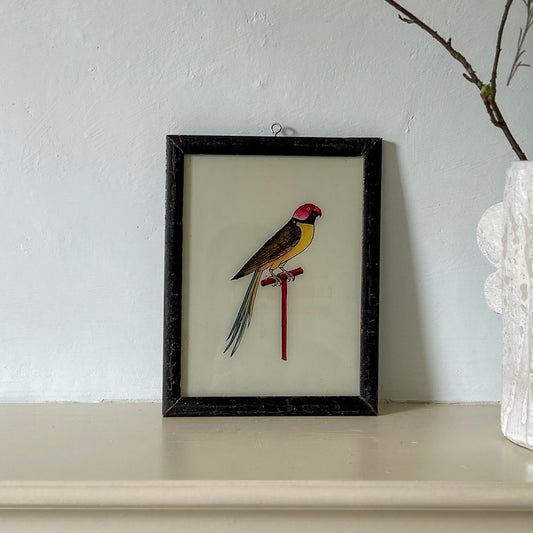 INDIAN-PAINTING-ART-REVERSE-GLASS-HANDPAINTED-BIRD-STAND-medium