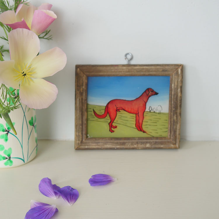 DOG 2 Indian glass painting