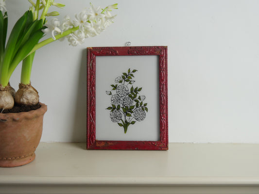 WHITE CARNATIONS Indian glass painting