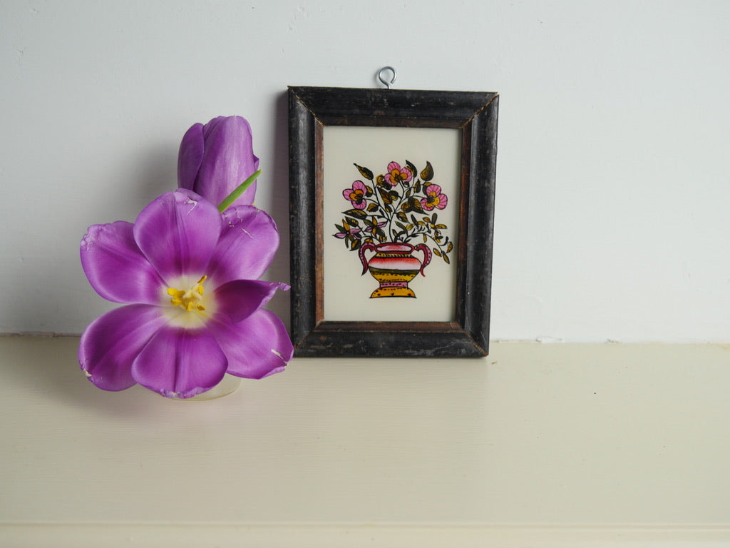 FLOWERS IN A VASE 
indian paintings
glass painting
hand painted