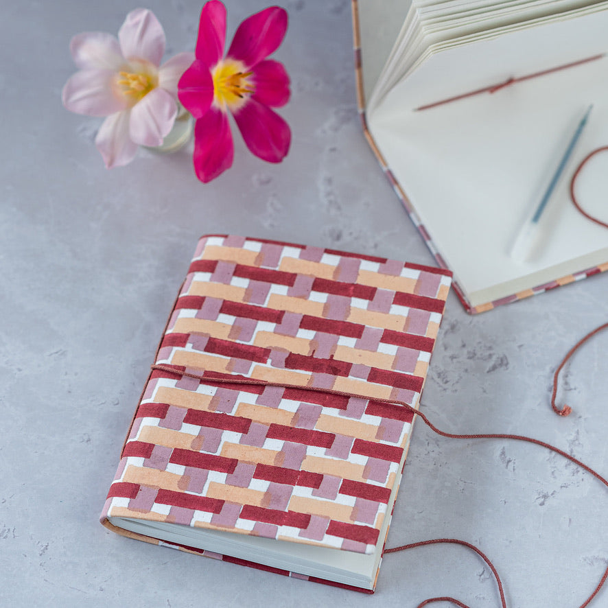 constance-and-denny-geometric-stripe-notebook-block-printed-handmade-paper 