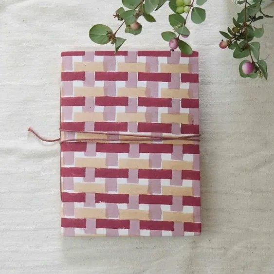 GEOMETRIC block printed notebook