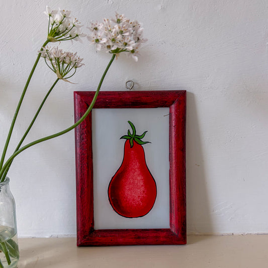 HERITAGE TOMATOES INDIAN GLASS PAINTING