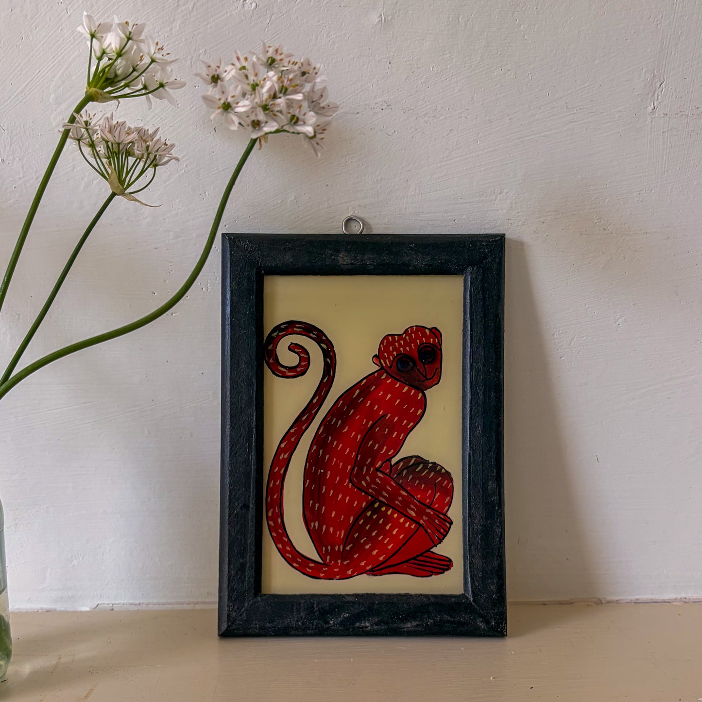 MONKEY Indian glass painting