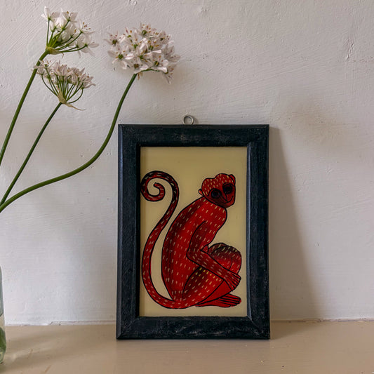 MONKEY Indian glass painting
