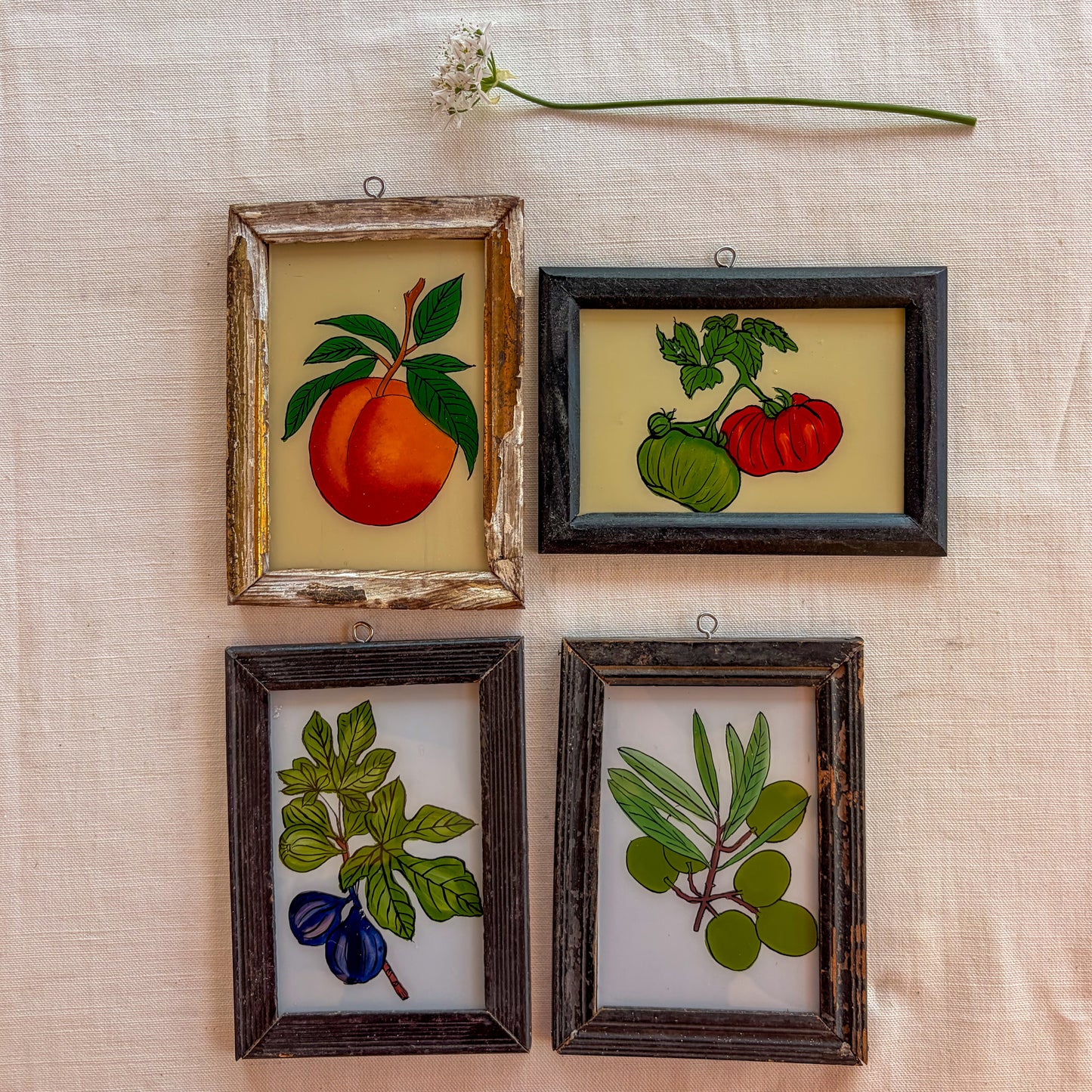 Small Indian Glass Painting Collection x 4