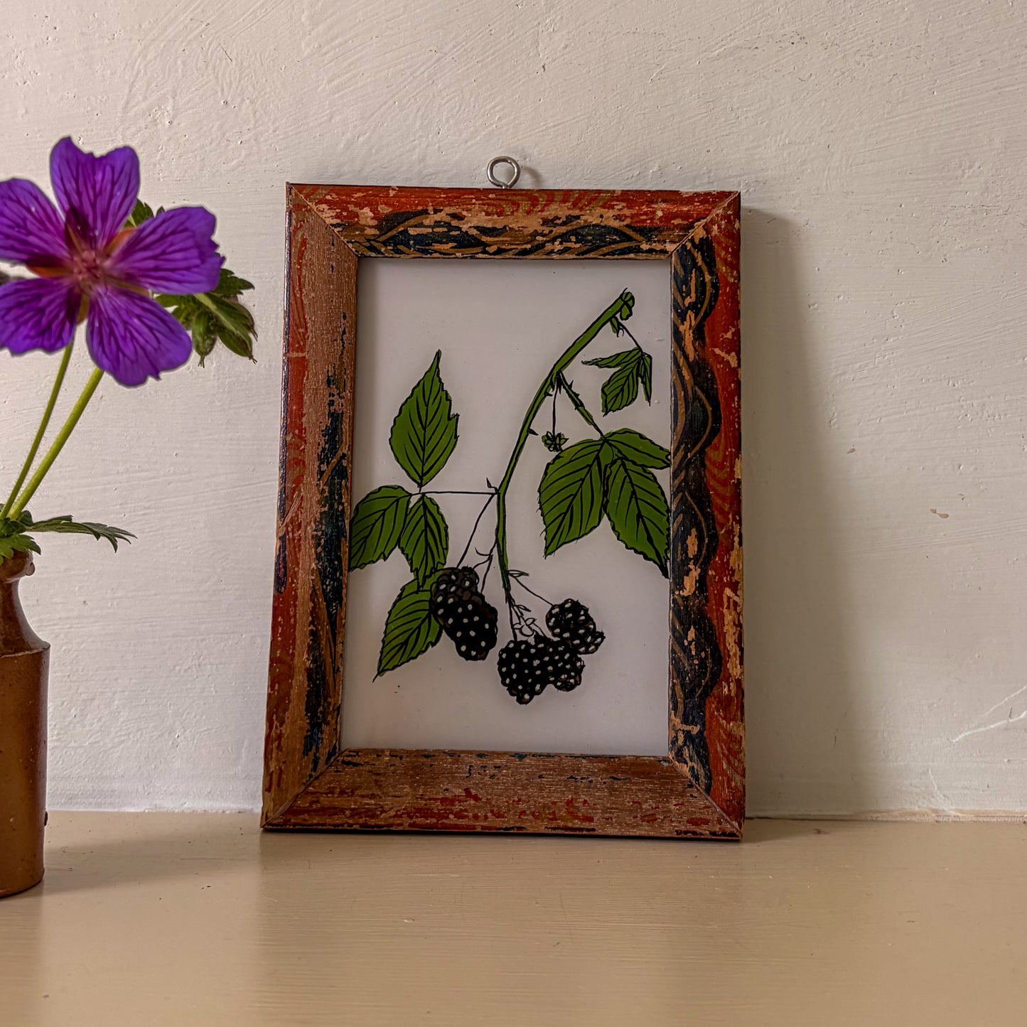 BLACKBERRIES Indian glass painting