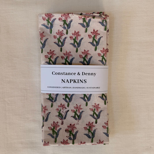 NEW BOTANICAL TABLE MEADOW set of 4 cotton napkins