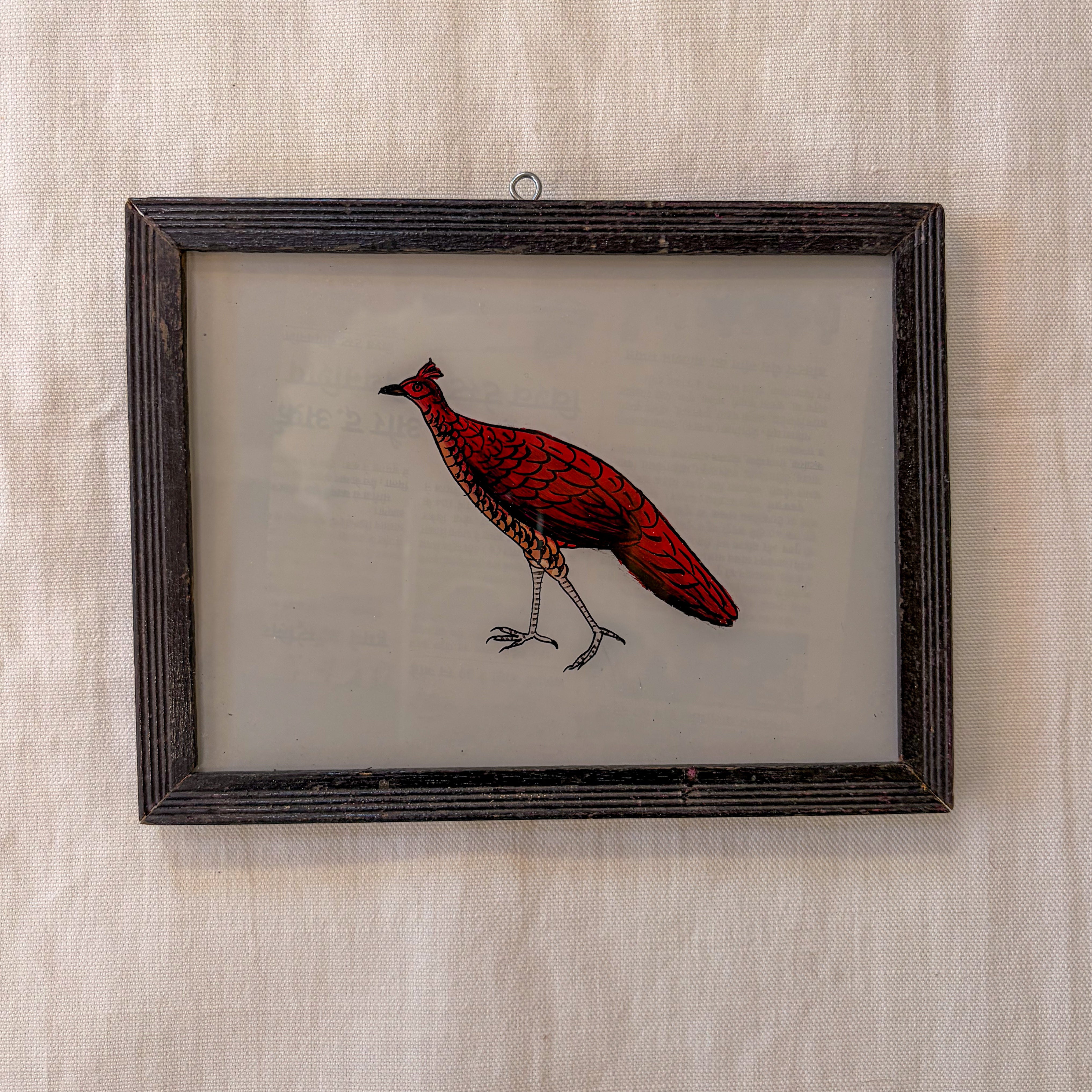 RED BIRD Indian glass painting – Constance & Denny
