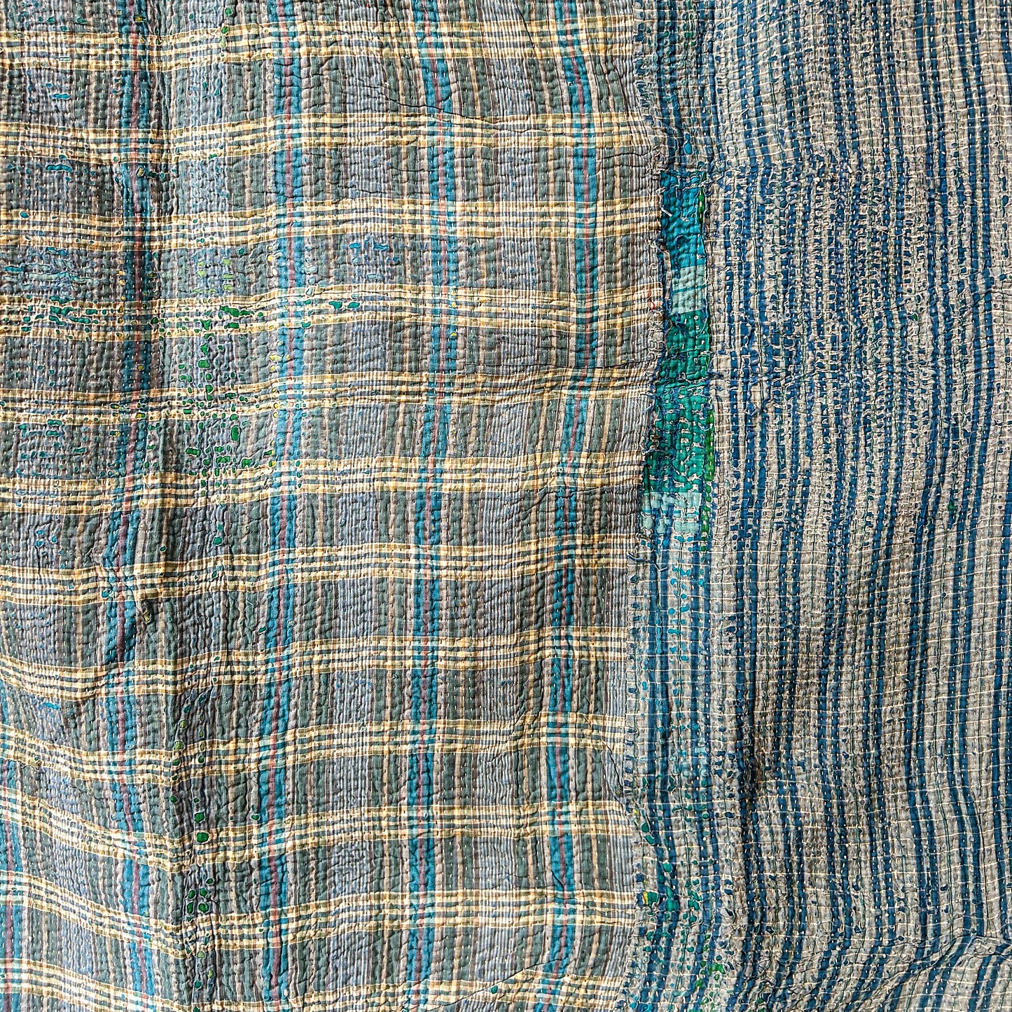 vintage-kantha-blue-check-detail 