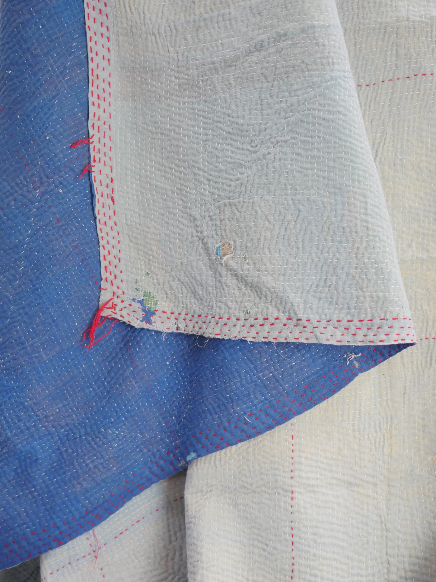 KANTHA BLUE RED STITCHING 3